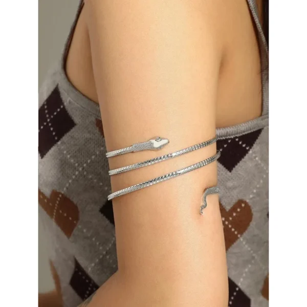 ⁦جديد وصول الشرير موضة ملفوف ثعبان دوامة العلوي سوار ذراع Armlet سوار الإسورة سوار للرجال النساء سوار الحفلات مجوهرات⁩ - الصورة ⁦6⁩