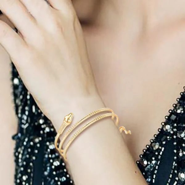 ⁦جديد وصول الشرير موضة ملفوف ثعبان دوامة العلوي سوار ذراع Armlet سوار الإسورة سوار للرجال النساء سوار الحفلات مجوهرات⁩ - الصورة ⁦4⁩