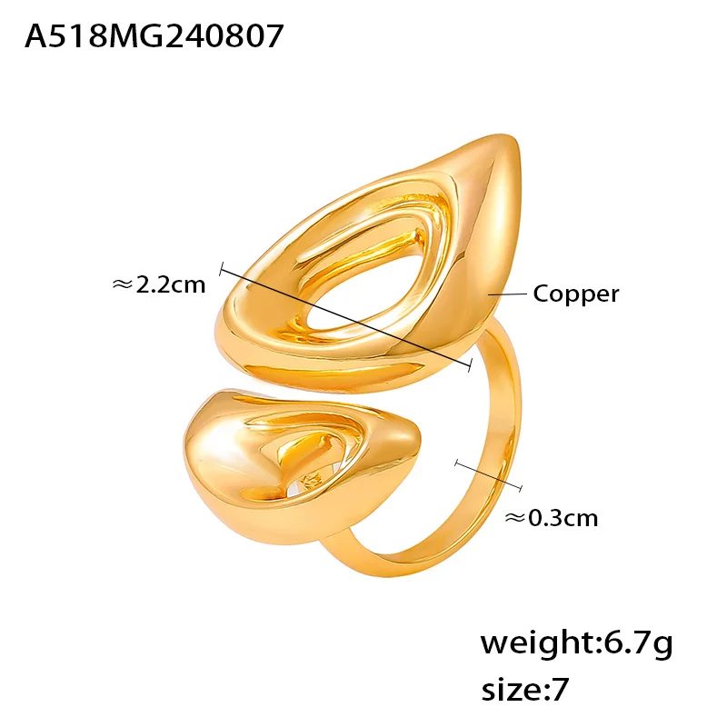 خاتم نسائي أنيق من الفولاذ المقاوم للصدأ مقاوم للماء مطلي بالذهب مجوف مصمم خواتم الاصبع مجوهرات فاخرة هدية بالجملة - الصورة 6