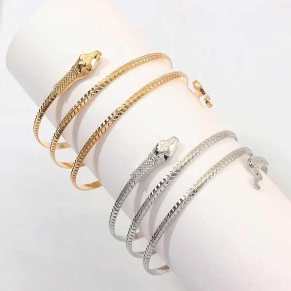 ⁦جديد وصول الشرير موضة ملفوف ثعبان دوامة العلوي سوار ذراع Armlet سوار الإسورة سوار للرجال النساء سوار الحفلات مجوهرات⁩ - الصورة ⁦2⁩