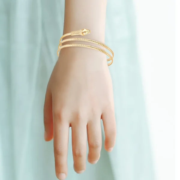 ⁦جديد وصول الشرير موضة ملفوف ثعبان دوامة العلوي سوار ذراع Armlet سوار الإسورة سوار للرجال النساء سوار الحفلات مجوهرات⁩ - الصورة ⁦5⁩
