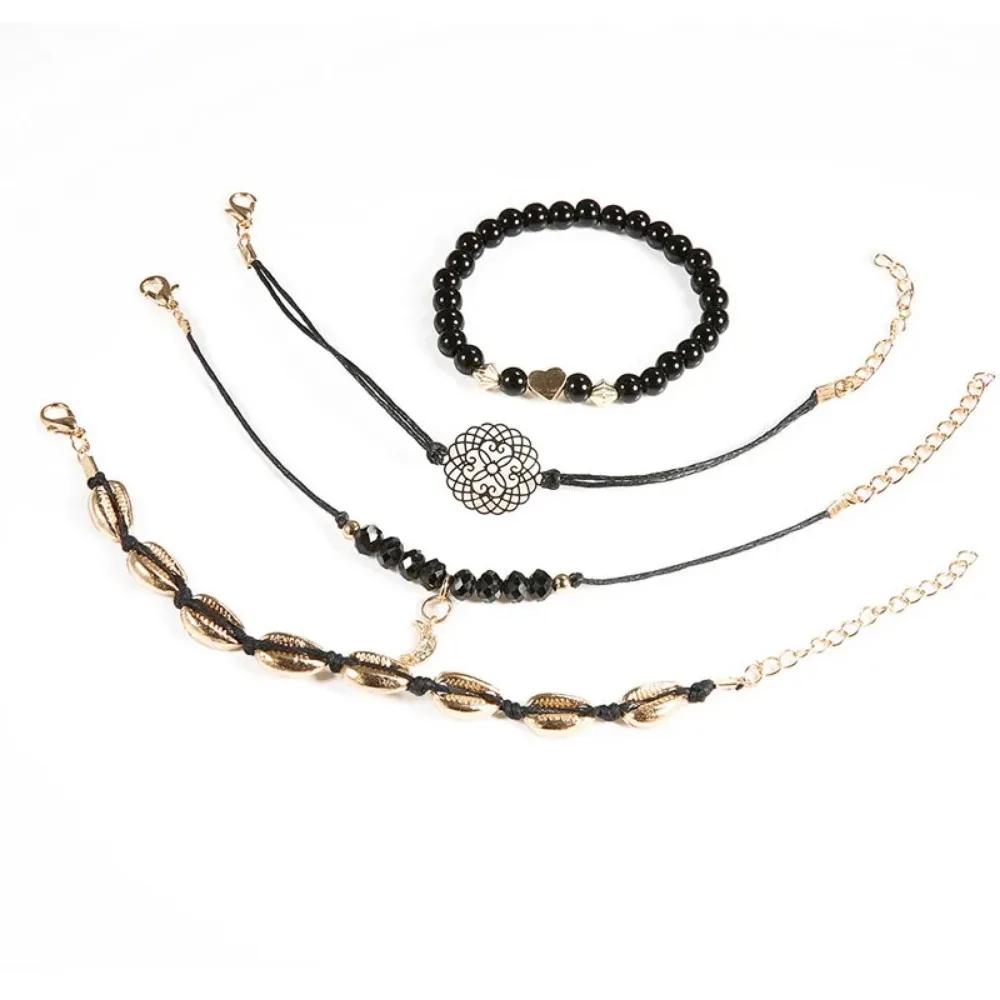 طقم سوار قمر وصدف بوهيمي للنساء ، موضة عتيقة ، هدايا حفلات ، 4 طقم ، من من SUMENG - الصورة 4