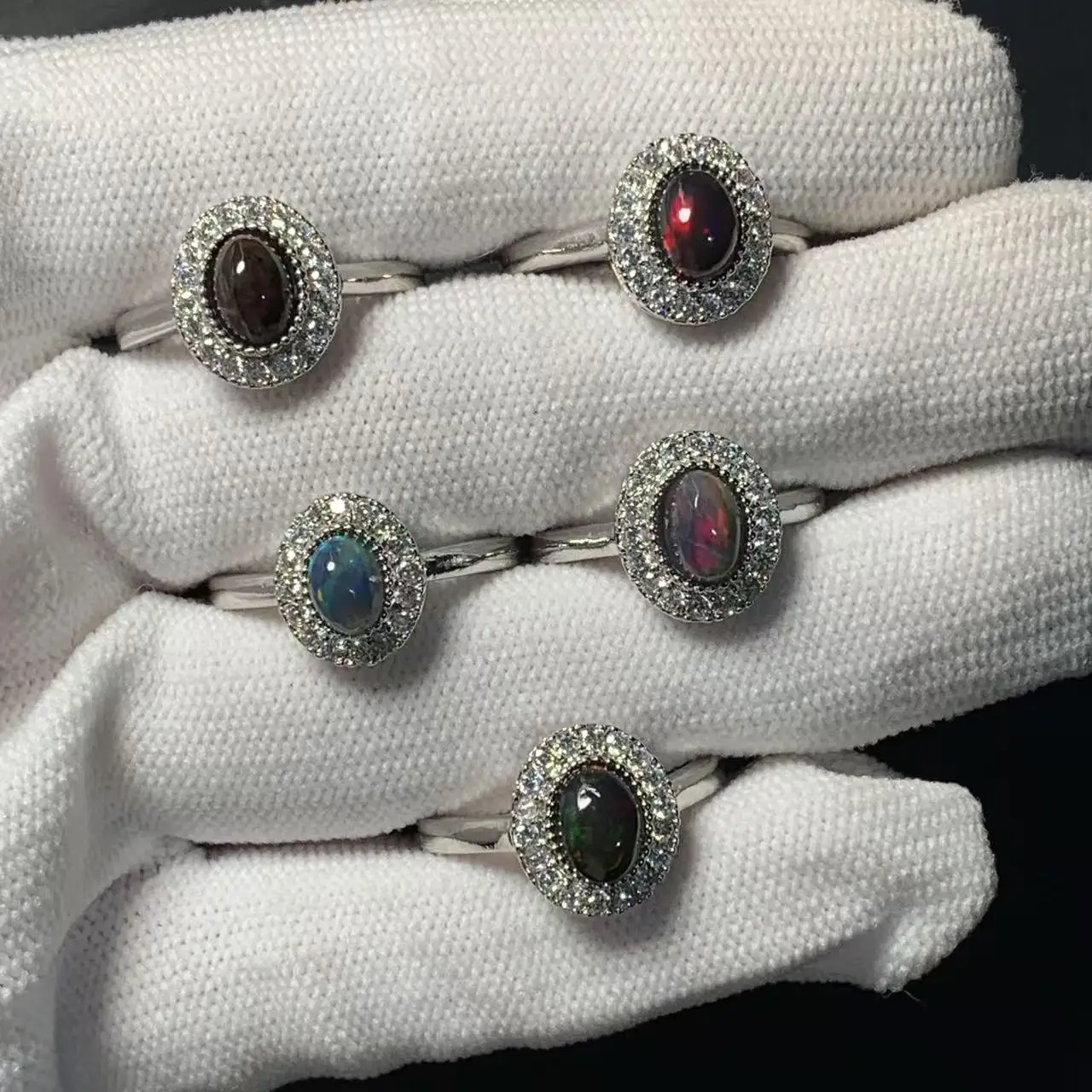 خاتم العقيق الأسود الطبيعي قابل للتعديل خاتم حجر الإناث للنساء هدية بالجملة جودة عالية خمر غرامة